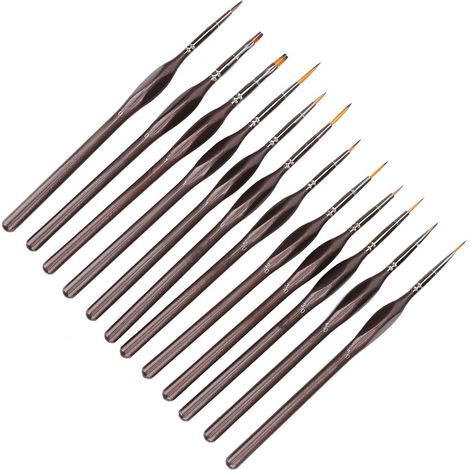 Set de 12 pinceaux de précision professionnels, outils de peinture artistique avec liners fins, kit complet avec sac de rangement (1/5)