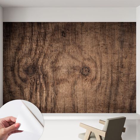 Papier peint autocollant avec imprimé pour décoration intérieure pour rénovation a motif Bois rustique 152x104 cm (1/5)