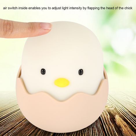 Lampe tactile LED - Capacité de la batterie : 1200 mAh/3,7 V - Lampe de chevet tactile en forme de coquille d'œuf - Veilleuse apaisante en forme de poule - Lampe mère-bébé - Lampe d'allaitement (1/5)