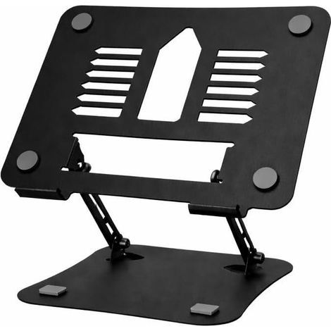 Futura Laptop Stand Adjustable Portable Riser Black Foldable Holder for MacBook Air/Pro and 11–17 inch Laptops