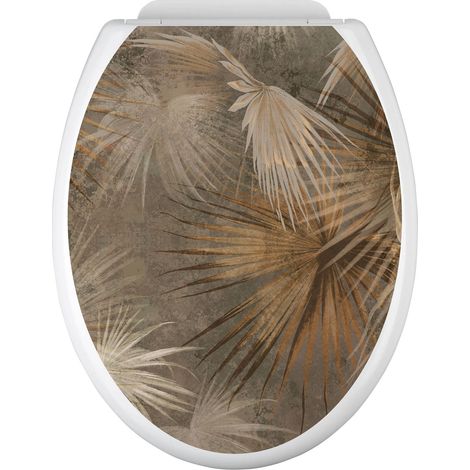 Stickers Abattant WC - Feuilles - 35x43 cm - Adhésif BRILLANT (1/2)