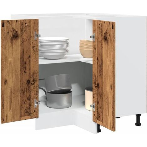 Meuble de cuisine Lyon en bois d'ingénierie effet bois ancien, 75,5 x 75,5 x 81,5 cm (1/5)