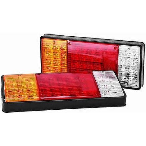 Lot de 2 feux arrière de voiture multifonctionnels étanches à 44 LED pour le freinage et la stop. (1/5)