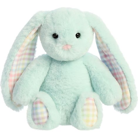 Conejito de peluche de guinga arcoíris, 18 cm, color menta