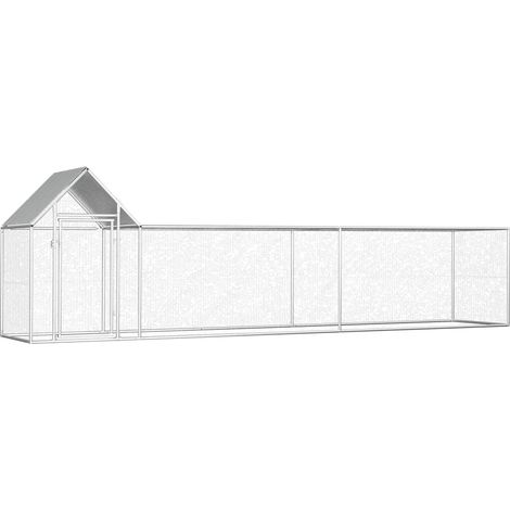 Pollaio 5 x 1 x 1,5 mt tetto impermeabile in acciaio zincato 020001716
