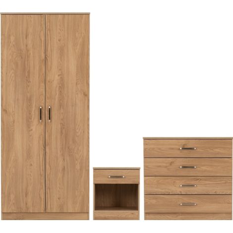 Dakota Trio Bedroom Set - Oak