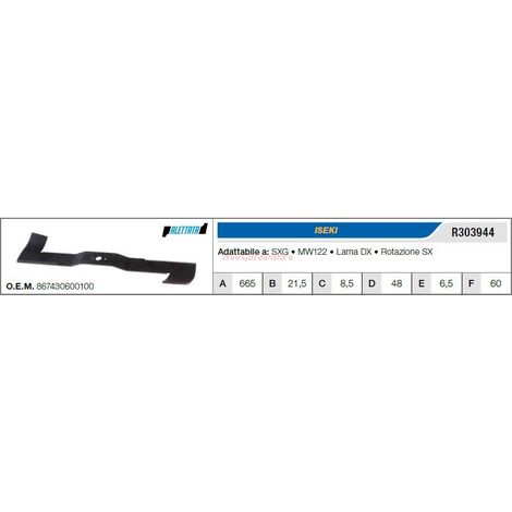 ISEKI SXG Rasenmäher-Mähermesser MW122 R303944