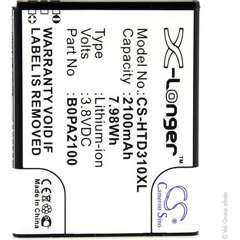 NX - Batterie téléphone, smartphone, GSM pour HTC 3.8V 2100mAh - 35H00211-00M-V35H00211 (1/4)