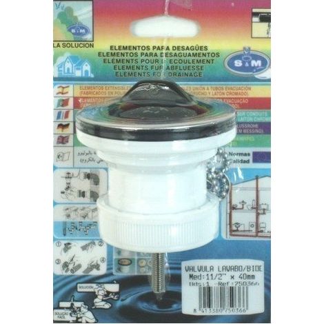 Valvula fontan lavabo-bidet 11/2x40mm pvc s&m