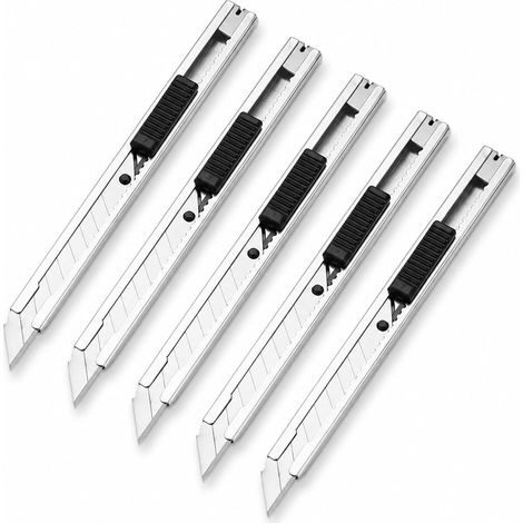 Cutter Utilitaire Rétractable 9 Mm À Lame 30° Pour Droitiers Et Gauchers, Couteau De Précision En Acier Carbone Avec Verrouillage Sécurisé, Pour Film Vinyle, Covering Auto Et Teinte Vitrage (1/5)