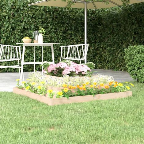Bac à fleurs - Jardinière pour extérieur/intérieur jardin terrasse balcon - 110x110x27 cm Bois massif de pin Chic-384716 (1/5)