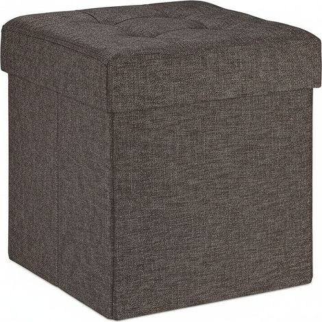 Sgabello ottomano con vano portaoggetti marrone