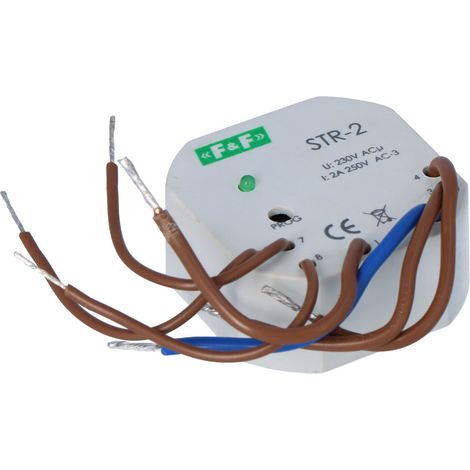 Comando per tapparelle STR-2 a pulsante singolo, Un=230V AC, 8A, installazione in scatola di derivazione (1/2)