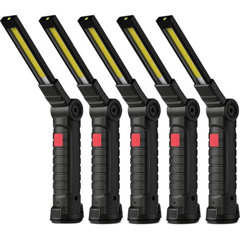 5 lampes travail COB rechargeables magnétiques - 5 modes - Atelier garage (1/5)