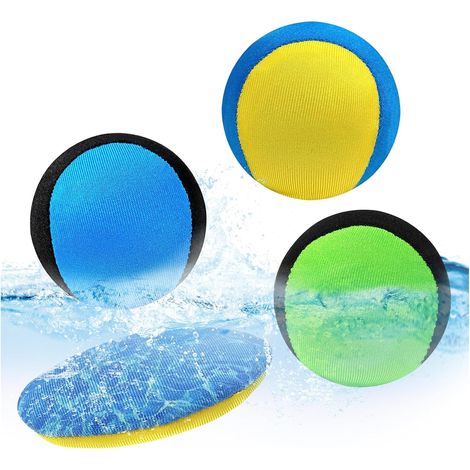 Water Bouncing Balls, 4pcs Skipping Water Balls and Disc Soft Quick Dry Skipping Water Balls with Disc Bounce Balls for Summer Swimming Toys for Beach, Swimming Pool, River (1/5)