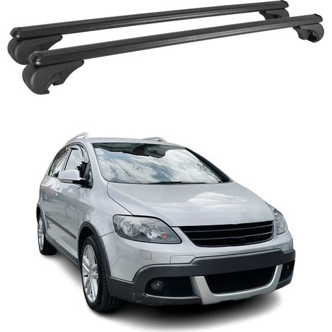 OMAC Aluminium Dachträger Querträger für VW Golf mk6 2008-2012 – TÜV / DIN 75302:2019 – Abschließbar – Max. 75 kg – 2 Stangen Schwarz (1/5)