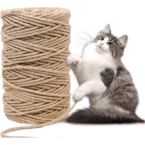Corde de Rechange - Sisal - 6mm X 50m - Naturelle - Durable - Pour Griffoir de Chat (1/4)