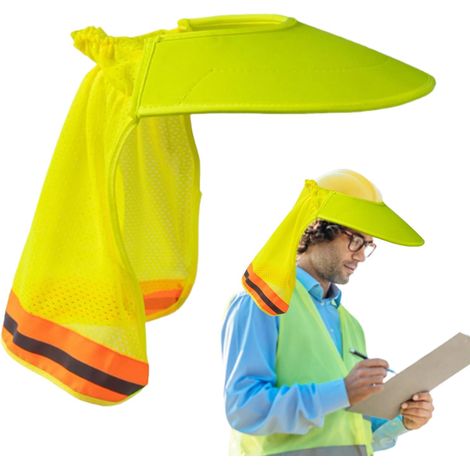 Visière de protection solaire pour casque de chantier, casque anti-UV, fermeture réglable, protection solaire respirante pour le visage et la tête, idéal pour le travail, la marche, le jardinage, le v (1/5)