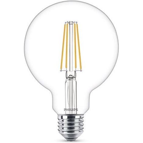 Philips Lampadina LED Globo a Filamento, 7W, attacco E27, Luce Bianca Calda, 806 Lumen (1/10)