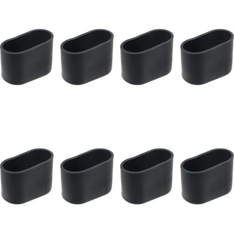 Couvre-jambes de chaise, couvre-pieds de meubles en silicone ovale, protection anti-rayures au sol, 8 pièces noir/8 pièces 30X60mm (1/5)