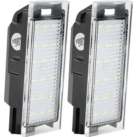 LED Plaque d'Immatriculation,2 pièces LED Éclairage Plaque Immatriculation Ampoules,Super Brillant CanBus Pas d'Erreur Feux Arrière pour Clio Espace Laguna Megane