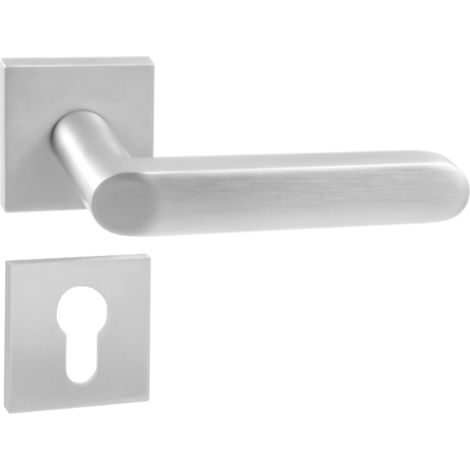 DOMINO Poignée de porte DENVER QR SLIM M6 PZ Poignée avec plaque PZ pour cylindre profilé Chromé brillant (1/5)