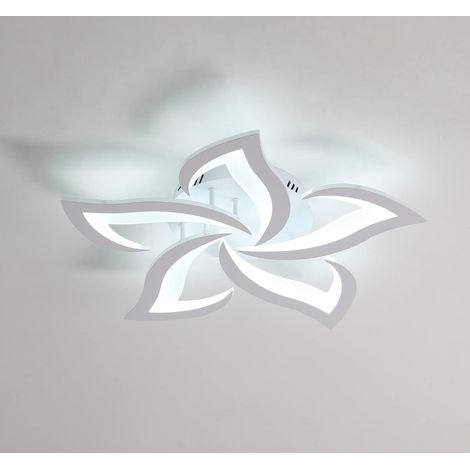 Plafonnier LED, Lampe de Plafond Moderne 60W 4500LM, Luminaire Plafonnier Moderne de Pétale pour Salon Cuisine Salle de Bain Chambre Salle à Manger (Blanc Froid 6000K, Diamètre 60cm） (1/5)
