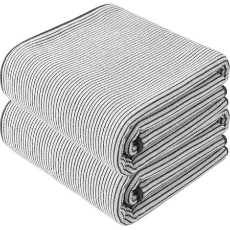 Toallas de baño de microfibra a rayas - 27 x 55 pulgadas - Tamaño grande - Secado rápido y absorbentes - Rayas finas - Suaves y ligeras - 27 x 55 pulgadas (1/5)