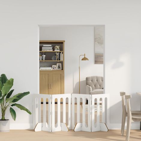Valla plegable para mascotas 4 pcs Alto Brillo 201 x 38 x 70 cm