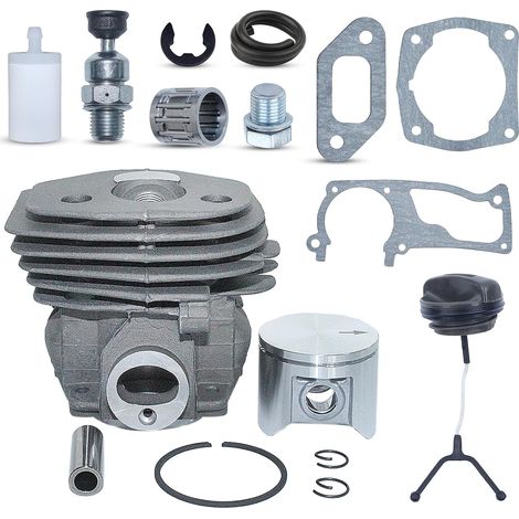 47mm Cylinder Piston Gaskets Kit for Husqvarna 357XP 359 Rancher EPA 357 XP Compatible with Jonsered CS2156 CS2159 Chainsaw with Needle Bearing Fuel Filter Spark Plug 537157302 537157304 (1/5)