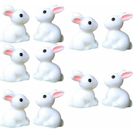 Lot de 10 décorations miniatures en forme de lapin pour pot de fleurs (1/5)