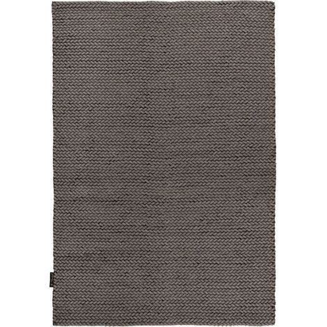 Tapis en Laine Tissé à la Main "Robbie" Gris 120 x 170 cm (1/2)