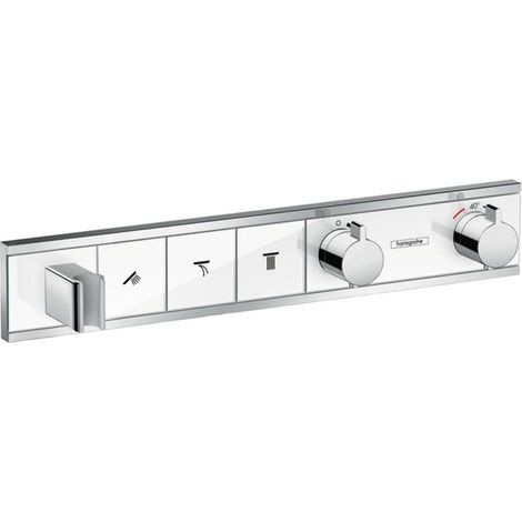 Juego empotrado RainSelect de hansgrohe para 3 consumidores, (1/3)
