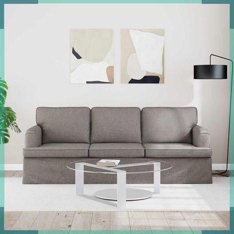 42024501 Canapé Taupe 201 x 80 x 85 cm tissu (1/5)