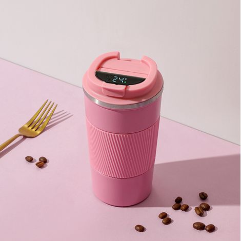 Tasse Thermos Avec Mesure De Température - Acier Inoxydable 304 - Isolation Sous Vide - Pour Voiture Ou Bureau - 350 Ml (1/4)