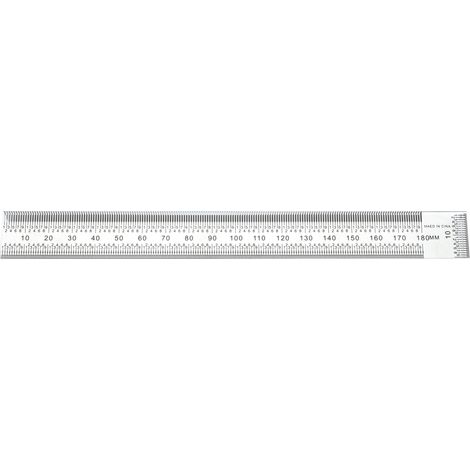 Règle coudée de précision en acier inoxydable à 90° pour le traçage du bois, 0-180 mm (1/5)