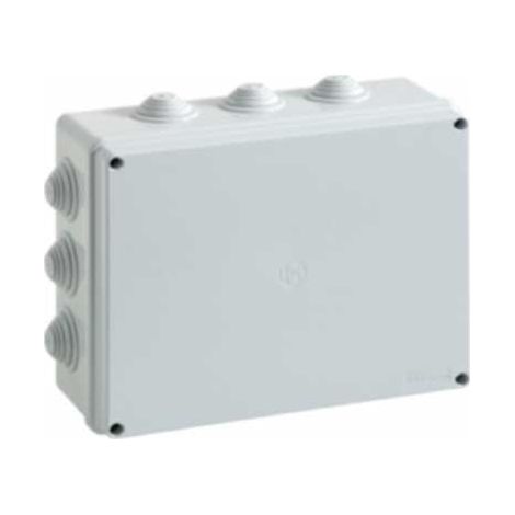 Boîte de dérivation rectangulaire avec couvercle avec vis en plastique 240x190x90mm avec 12 passe-câbles IP55 FAEG - FG13417