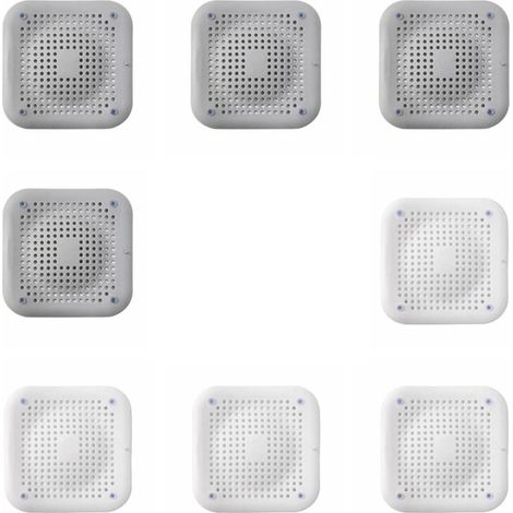Lot de 8 filtres anti-cheveux pour évier, baignoire, bonde de douche, bouchon de vidange, en TPR, pour cuisine et salle de bain, avec désodorisant. (1/5)