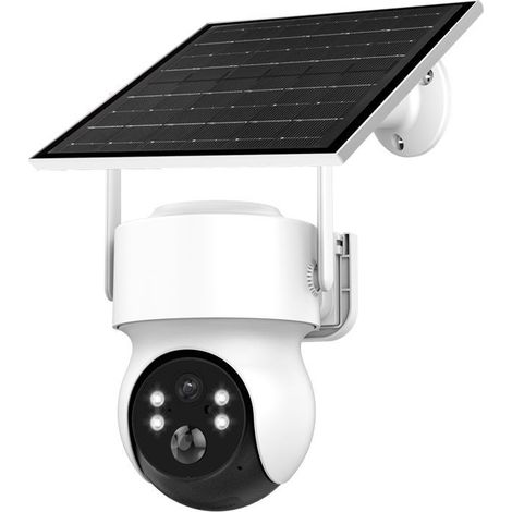 Caméra de surveillance solaire WiFi PTZ 4MP, Vision nocturne double‑lumière couleur, Audio bidirectionnel, Étanche IP66, Accès distant smartphone, Stockage carte TF + cloud, pour extérieur maison jard (1/5)