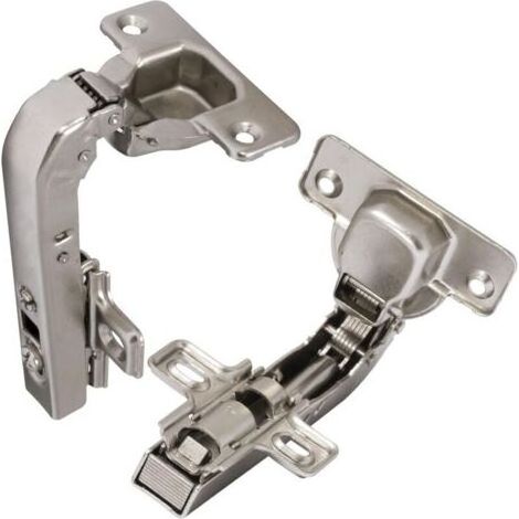2 charnières Invisibles 90° clipsable - pour porte de meuble d'angle à une seule porte - avec amortisseur et clip - ouverture de montage 35mm- (1/5)