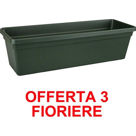 ELHO OFFERTA 3 FIORIERA GREEN BASICS TROUGH 60CM VERDE