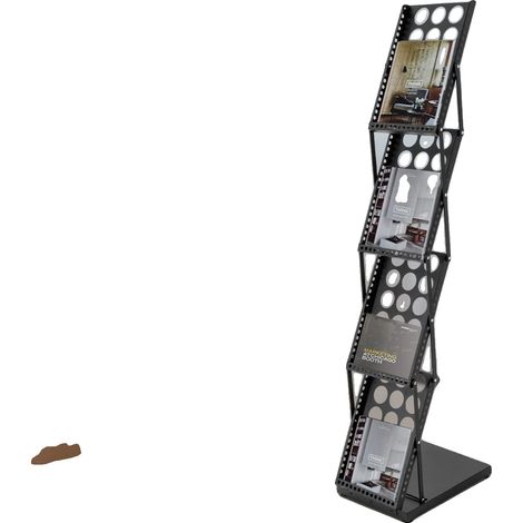 Zeitschriftenständer, Eisenmaterial, 4 Fächer, Größe 3627132 cm, faltbares Design, maximale Belastung 5 kg (1/5)