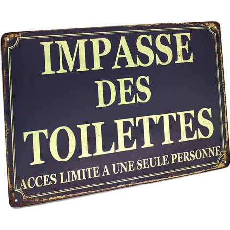 Impasse des Toilettes, Pancarte en Métal Panneau Poster Plaque Métallique Slogan Art Décor Vintage Pr Bar Café Pub (1/5)