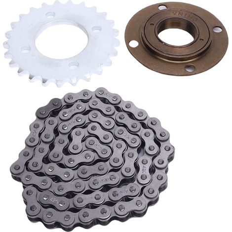 Pignon 25 dents, volant moteur sans dents, kit chaîne 420 (76 maillons) pour mini-moto, kart, quad et véhicule tout-terrain (1/5)