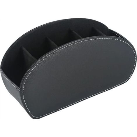 Support Télécommande - Cuir PU - 5 Compartiments - Pour Télécommandes TV Crayons Pinceaux Maquillage - 1 Pièce