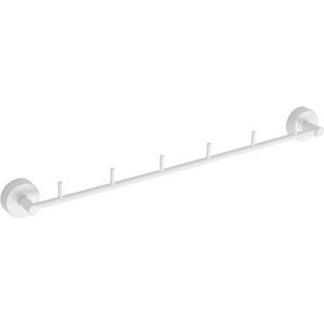 Porta salviette barra con 5 ganci in acciaio inox bianco opaco  Monde-B kamalu