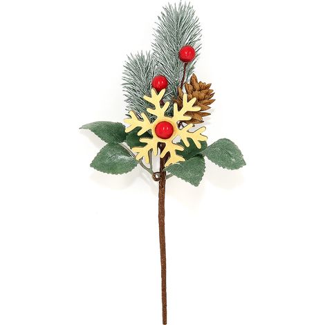 Spillone chiudi pacco con bacche rosse addobbi per Alberi 19 cm -Stella (1/5)