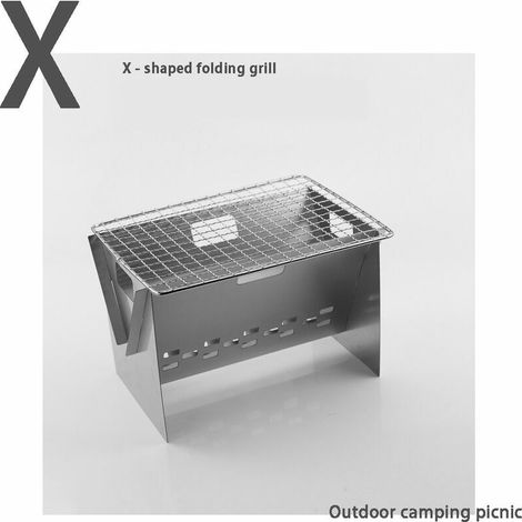 Nouveau Mini Poele A Bois De Camping Pliable En Acier Inoxydable, Sac Non Tisse (1/5)