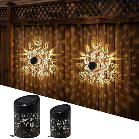 Set of 2 Solar Outdoor Wall Lights (1/5)