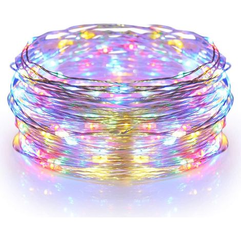 561042C Guirlande lumineuse intérieur de Noël 50 LED forme goutte d'eau à pile